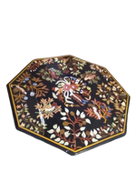 Plateau de table basse en marbre incrusté de Pietra Dura, design pour salon, fait main, écologique, traditionnel, antique, décoratif