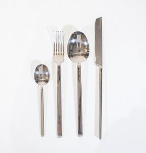 Ensemble de couverts en acier inoxydable au design unique et mignon, forme géométrique, ensemble de couverts pour la décoration de la table à manger - Product Image 5