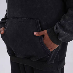 Sweat à capuche d'hiver vintage et décontracté pour hommes et femmes, coton délavé à l'acide, coupe régulière, impression numérique, polaire - Product Image 6