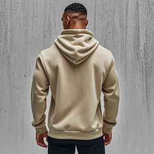 Unisex 100% Cotton Beaded Knitted Comfortable Thick Hooded Sweatshirt Long Sleeved Zipper for Autumn and Winter Season - Product Image 5