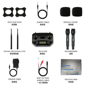 ステージチャーチパーティーショー用に調整可能なGAW-AS98デュアルワイヤレスマイクUHFカラオケマイク周波数 - Product Image 6