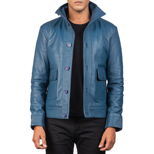 Chaqueta de Cuero para Hombre, Color Sólido Moderno, Ropa Casual, Cómoda, Estilo Urbano, Hecha en Pakistán, Estilo Motero Personalizado - Product Image 3
