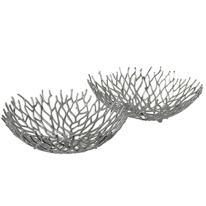 ENSEMBLE DE 2 bols de service de fruits en aluminium d'excellente qualité au design moderne pour ustensiles de cuisine du fournisseur et exportateur indien - Product Image 1