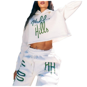 Vente en gros Costumes de jogging d'hiver respirants avec logo personnalisé Sweat à capuche uni de couleur unie Survêtement pour femmes - Product Image 1