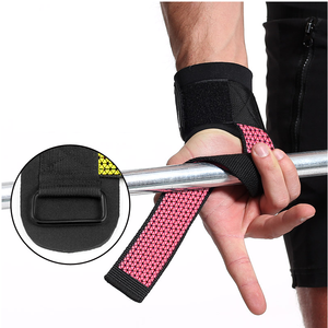 21.5\" Length 1.5\" Cotton Wrist <b>Straps</b> with Breathable Padded Neoprene Soft Supportive Wrist Pads <b>Lift</b> <b>Straps</b> - Product Image 4