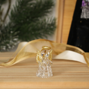 Nouvel arrivage d'ornement de noël chat cristal petit animal arbre en bois tissu éclairé bonbon décoratif émeraude de haute qualité - Product Image 2