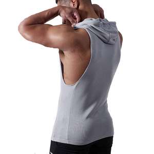 2025 nuevo diseño personalizado hombres gimnasio deportes músculo Racer espalda sin mangas Sudadera con capucha Material transpirable - Product Image 6