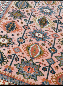 Alfombras de Lana/Seda de Alta Calidad Anudadas a Mano, Estilo Turco Oushak, Bordadas, Abstractas, Lavables, Antideslizantes, Reversibles, de Pelo Corto - Product Image 5