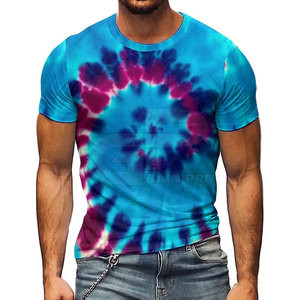Camisetas urbanas de moda con estampado tie-dye para hombre, diseñadas para la moda moderna con tela cómoda, corte elegante y para uso diario. - Product Image 2