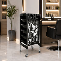 Chariot de Salon Professionnel à Roulettes pour Coiffure avec Tiroirs de Rangement, Porte-Outils et Roues pour Salon de Coiffure et Équipement de Beauté