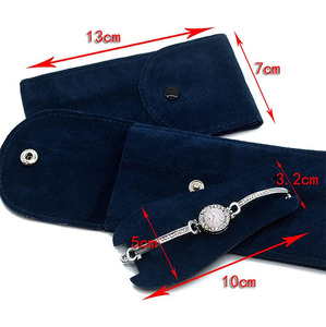 OEM Wholesale Custom Made Genuine Leather Portable Velvet <b>Watch</b> Snap Pouch Travel <b>Case</b> Single <b>Watch</b> Holder - Product Image 3