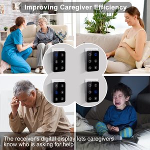 Système d'appel sans fil Daytech 2025 avec affichage numérique, 3 récepteurs enfichables et 6 boutons de panique portables étanches - Product Image 4