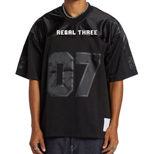 Oversize Football Mesh Jersey Drop Shoulder V-Neck American Oversize Football Jersey Camisas Manga corta V-Neck Football Shirt - Product Image 6