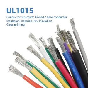 UL RoHS xác thực ul1015 tuyệt vời Hook-up dây PVC 16awg 20AWG 30AWG Cáp 16awg phê duyệt điện hookup dây 1.5 mét