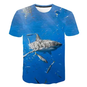 Camiseta de ocio con estampado de peces para hombre, camisetas 3D de manga corta, divertida, personalizada, bricolaje, sublimación, divertida, con estampado de peces