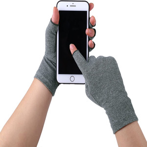 Toptan parmaksız ağrı kesici pamuk Spandex erkekler kadınlar Anti artrit el sıkıştırma yumuşak spor eldiven - Product Image 1