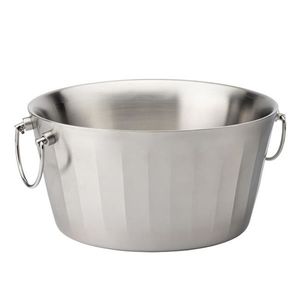 Large metal party tub for <b>outdoor</b> celebrations and backyard gatherings filled with ice and cold <b>drinks</b> - Product Image 6