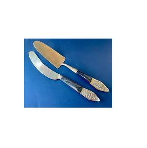 Ustomized-cuchillo de latón con logo para pastel, utensilio de cocina para fiesta de boda, servidor a bajo precio - Product Image 3