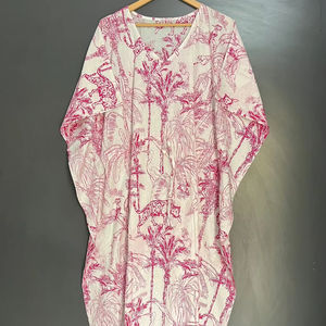 Caftan en coton pour femmes caftan floral indien caftan longue robe vêtements de nuit robes maxi robe - Product Image 1