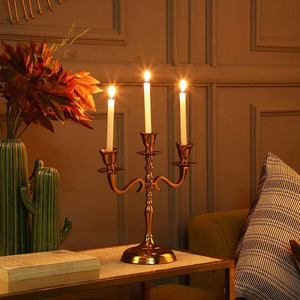 Soporte dorado para luz de té recién llegado, decoración navideña de Metal para fiestas, soporte para velas de hierro con embalaje en caja - Product Image 1