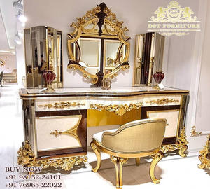 โต๊ะคอนโซลสไตล์รอยัลวิลลาพร้อมกระจกดีไซน์แบบตุรกีโต๊ะคอนโซลทำจากไม้สักมันวาว - Product Image 5