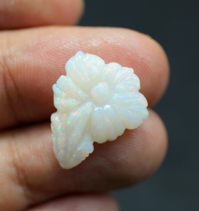 Cabochon d'opale de feu australienne naturelle 18X14MM blanc bleu noir et argent forme fantaisie pierres précieuses en vrac - Product Image 4