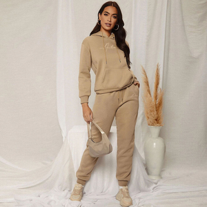 Ensemble de survêtement pour femme de haute qualité, streetwear d'hiver, à capuche, uni, 2 pièces, jogging, fitness, gym, sweat-shirt - Product Image 3