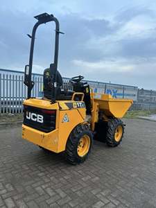 รถตักล้อยาง JCB 1T-1 มินิ ดีเซล สีเหลือง มือสอง สภาพดี พร้อมบุ้งกี๋ยกสูง - Product Image 4