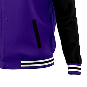 Varsity Jacket Hombres con mangas de cuero-Casual High School Letterman Baseball Bomber Chaquetas para hombres - Product Image 6