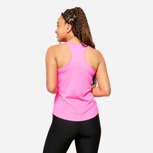 2026 Top Quality Wholesale <b>Women's</b> Pink Scoop Neck Tank Top Solid Color Knitted Breathable Casual Sport Wear - Product Image 2