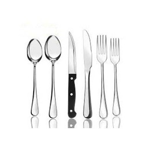 Vaisselle de mariage à long manche martelé en acier inoxydable incroyable Couteaux et cuillère Fourchette Argent Ploshed Ensemble de couverts - Product Image 1