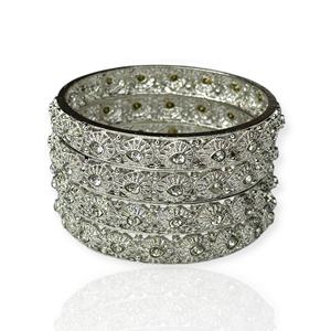 Juego de Brazaletes de Boda Modernos Plateados de Lujo, Diseño Geométrico de Baguette, Imitación de Perla, Venta al por Mayor para Mujer - Product Image 3