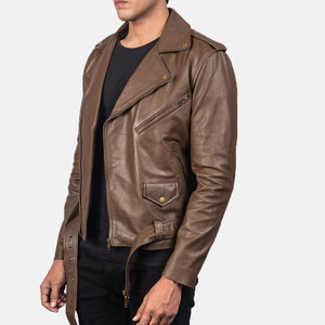 Chaquetas de cuero para hombre estilo motociclista, corte ajustado, cuello alto, servicio OEM de Pakistán, nueva llegada, ropa urbana de alta calidad - Product Image 3