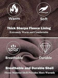 Elastic Ribbed Cuff & Hem Men's Hooded <b>Sherpa</b> Fleece Lined Jackets Windproof Most Sale Private Labels Accepted Hoodie Male - Product Image 5