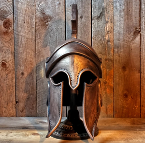 Juego de gladiador casco espartano soldado batalla traje Medieval Cosplay griego Sparta antiguo romano Corintio acero - Product Image 2
