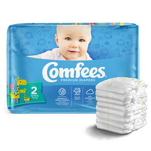 Comfees Baby Diapers Size 2 42 pcs (x4) Disposable Baby Diapers Newborn Diapers (12-18 lbs) - Product Image 1