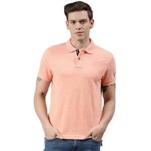 Top Quality Solid Baby <b>Pink</b> Color Short Sleeve Baby <b>Pink</b> Rib FR Polo <b>Shirt</b> for Men 100% Cotton Customized logo 2024 - Product Image 1
