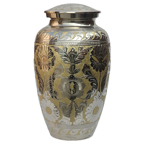 Urna de cremación negra moderna más vendida con diseño clásico y bandas de metal Suministro funerario conmemorativo - Product Image 5