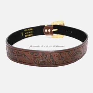 Wholesale of Personalized Carved Retro Men's <b>Leather</b> <b>Belts</b> Manufacturers Trendy and Vintage Style Western <b>Leather</b> <b>Tooling</b> <b>Belt</b> - Product Image 6