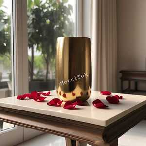 Florero dorado de mesa Diseño árabe moderno Interior Hogar Jardín Boda Decoración Florero de metal Estilo de lujo Forma personalizada - Product Image 4