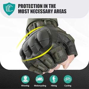 Guantes de moto de medio dedo personalizados, agarre antideslizante, muñeca ajustable, cuero a granel para equipos de equitación al aire libre, eventos, Impresión de logotipo - Product Image 4