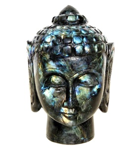 Statue de Bouddha en pierre, décoration religieuse pour la maison, sculpture artisanale en labradorite, statue personnalisée, fabrication indienne, statues en pierre naturelle, Rudra - Product Image 3