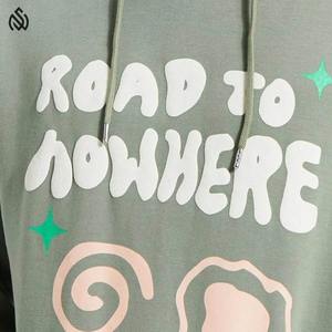 เสื้อฮู้ดแฟชั่นโอเวอร์ไซส์สำหรับผู้ชายเสื้อมีฮู้ดพิมพ์ลายพัฟเสื้อผ้าฝ้ายสไตล์สตรีทแวร์ผ้าคอตตอนดีไซน์สีพื้นแบบลำลองสำหรับ100% ออกแบบได้เองฤดูหนาวของผู้ชาย - Product Image 6