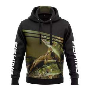 Sweat à capuche de haute qualité entièrement personnalisé UPF 50 vêtements de pêche chemises de chasse Anti UV sweats à capuche de sublimation personnalisés - Product Image 6