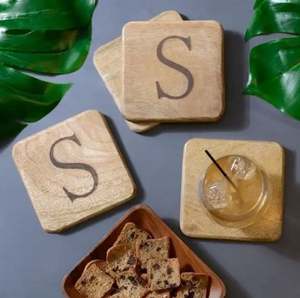 New Design Kitchen Accessories Wooden Coasters Set Square Shape Low Price <b>Coffee</b> Tea Coaster and Placemats Boards With Logo - Product Image 4