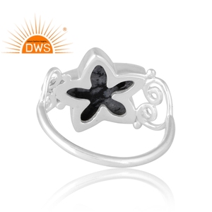 Best Selling 925 Sterling Silver Natural Snowflake <b>Obsidian</b> Gemstone Ring Custom <b>Jewelry</b> For Women Gift For Her - Product Image 2