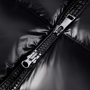 Chaqueta Acolchada para Hombre, Diseño Nuevo 2024, Oferta en Negro Brillante, Chaqueta con Capucha y Cuello Alto, Gruesa y Abrigada - Product Image 4