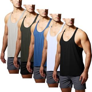 Noir hommes chemise sans manches Gym Stringer coton Hip Hop Muscle t-shirts Fitness vêtements musculation gilet - Product Image 6