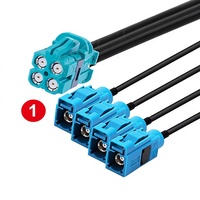 Connecteur TE Type 4-en-1 MINI FAKRA Z vers 4 FAKRA Z mâle/femelle, câble coaxial RG174 50 Ohm de haute qualité