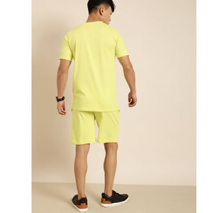 Yellow Color With Half Sleeve OEM Service Good Supplier With Own Logo Print <b>Men</b> Outer Wear T-<b>Shirt</b> Sets BY AMAZING INDUSTRIES - Product Image 4